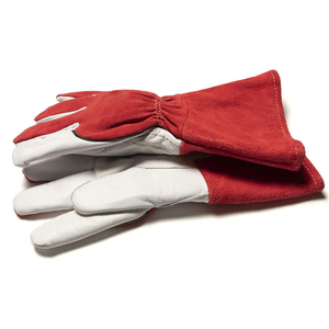 Heavy Duty Goat Grain Cow Split Leather Tig Welding Gloves 7 oz Anti-Vibration Abrasion Heat Resistant Flame Retardant <b>Safety</b> - Product Image 2