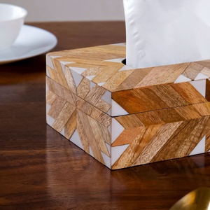 Modern Handmade Wooden Bone Inlay <b>Tissue</b> Box Holder & Cover Luxury Home Decor Hotel Bathroom Accessories LIVING and CRAFT - Product Image 4