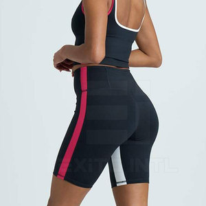 Shorts de yoga respirants taille haute pour femmes, sans coutures, pour fitness, gym, entraînement, cyclisme, avec logo personnalisé OEM, en Spandex/Nylon - Product Image 3