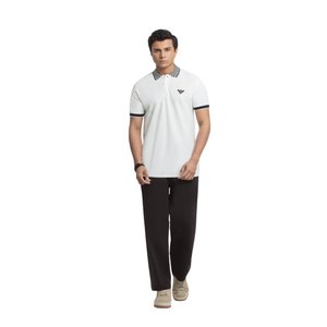 Chemise en jersey de coton blanc pour homme, manches courtes, coupe classique, respirante, décontractée, pour le golf, le bureau, l'été, au quotidien - Product Image 1