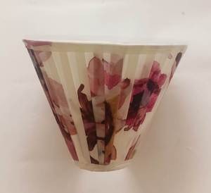Abat-jour en tissu de lin Anna fait main, forme conique, imprimé floral rose, plissé, avec douilles E27, idéal pour lampe de sol ou de table - Product Image 5