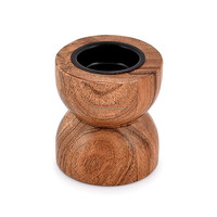 Bougeoir rond en bois d'acacia fait à la main personnalisé de luxe en gros pour la maison décorations de Noël et de Pâques