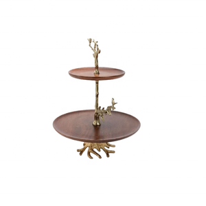 ขาตั้งคัพเค้ก2ชั้นดีไซน์แบบกำหนดเองสมัยใหม่สำหรับโรงแรมและร้านอาหาร - Product Image 4