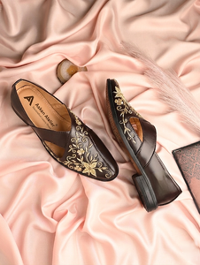 รองเท้า peshwari jutti SLIP-ON ปักลายสังเคราะห์น้ำหนักเบาระบายอากาศได้ดีรองรับแรงกระแทกทุกฤดูกาล - Product Image 1