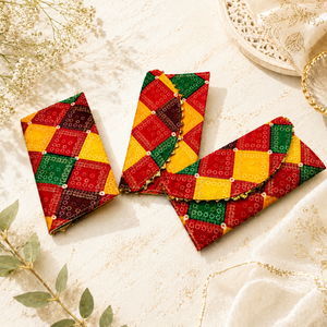 Sobre de tela estampada de diseño para regalo de boda Shagun, cubierta para dinero hecha a mano, sobre tradicional para regalo de dinero nupcial festivo - Product Image 4