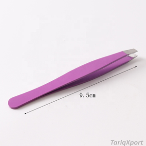 แหนบกำจัดขนสแตนเลส ปลายเฉียงแบน สีโรสโกลด์ เงิน ดำ - อุปกรณ์แต่งหน้า - Product Image 5