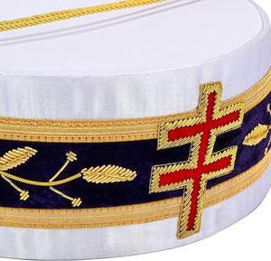 Casquette de Rite Écossais du 33e Degré - Broderie à la main, bande violette bordée d'or, type de tissu : Soie - Product Image 1
