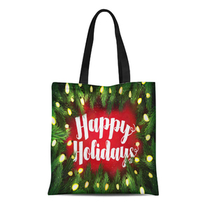 Sac fourre-tout de Noël personnalisé de qualité supérieure Promotion de motif de style d'article en soie personnalisée - Product Image 1