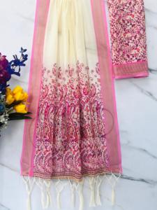 Nouveau tissu en soie Jari imprimé numérique léger 120 GSM, personnalisé, pour la confection de vêtements et de robes - Product Image 5