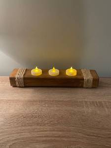 Rustic Wooden <b>Tea</b> <b>Light</b> Holder - Product Image 2