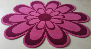 Alfombra de Lana de Diseño Moderno, Color Rosa Premium, Hecha a Mano, con Textura Suave y Bucle Abstracto, para Sala de Estar o Dormitorio, 1 Pieza - Product Image 3