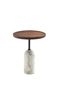 Modern End <b>Table</b> With Stone Base Round Top Side <b>Table</b> for Living Room Luxury Restaurants Hotel And Cafes - Product Image 4
