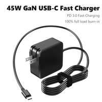 Adaptor Daya USB-C PD 45W Tipe-C Persegi Pengisi Daya Cepat Dinding Kompatibel dengan MacBook Pro Lenovo Ponsel Pintar Tablet