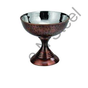 Tasse à crème glacée en acier inoxydable, design à paroi unique, prix de gros, avec tige courte de couleur marron foncé - Product Image 1