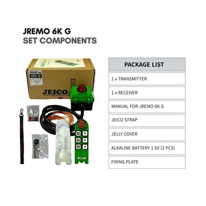 Control Remoto Industrial por Radio para Grúa, Polipasto y Cabrestante, Velocidad Única, 100-240 VCA, JEICO JREMO 6K G, Fabricado en Corea JEICO speed - Product Image 5