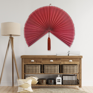 Handmade Bamboo <b>Fan</b> Wall Decor Boho Pink <b>Fan</b> with Black Tassel Home Decor Bedroom <b>Fan</b> Headboard Made in Vietnam - Product Image 6