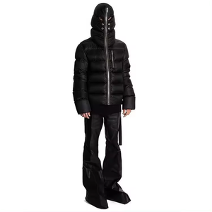 เสื้อแจ็คเก็ตพัฟเฟอร์คุณภาพสูงสำหรับผู้ชาย แบบมีฮู้ด คอตั้ง กันน้ำ สีดำ สำหรับฤดูใบไม้ร่วง สไตล์ลำลอง แฟชั่นแนวสตรีท  พร้อมซิปยาวเต็มตัว - Product Image 6