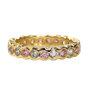 Bagues d'éternité simples pour femmes, élégantes, géométriques, en zircone cubique, plaquées argent/or, pour mariage ou cadeau, bijoux - Product Image 1