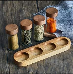 Boîte à épices ronde en bois avec bols en acier inoxydable – Boîte à épices indienne traditionnelle – Prix de gros direct usine - Product Image 1