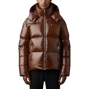 Veste d'hiver matelassée noire pour homme, coupe-vent, écologique, grande taille, avec logo personnalisé, rembourrage en polyester, style streetwear, vente en gros - Product Image 1