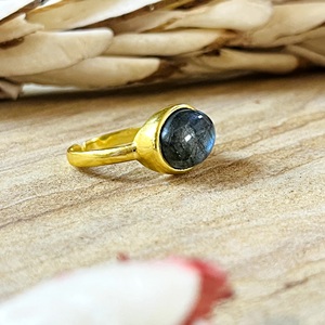 New Arrival Gemstone <b>Rings</b> Vintage Oval <b>Ring</b> Boho Brass <b>Rings</b> Women 18k Gold Plated <b>Dainty</b> Oval Minimalist <b>Ring</b> Wholesale/OEM - Product Image 6