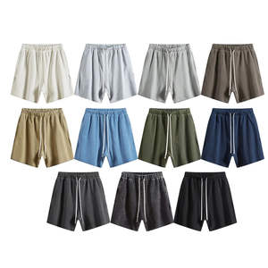 Shorts de sport amples pour homme en coton épais 100 %, style streetwear estival, avec logo personnalisé, en molleton bouclette, couleur unie, coupe oversize - Product Image 2