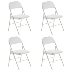 Chaises de salle à manger pliantes élégantes en fer blanc et PVC, 4 pièces, pour les congrès et les expositions - Product Image 1