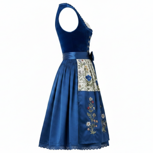 Vestido Dirndl Alemán Premium, Traje Bávaro para Oktoberfest, Venta al por Mayor, Vestido Midi con Delantal de Terciopelo y Bordado Floral Tradicional para Mujer - Product Image 3