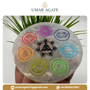 Piedra de Selenita para los 7 Chakras, Shri Rudrama Ovalada Pulida, para Sanación, Venta al Por Mayor - Product Image 3