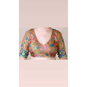 ชุดราตรีผ้าไหมทัสซาร์สีเขียวทะเลแบบนุ่มพิเศษ ลายทาง สำหรับงานปาร์ตี้ พร้อมลายปักดิ้นทอง - Product Image 6