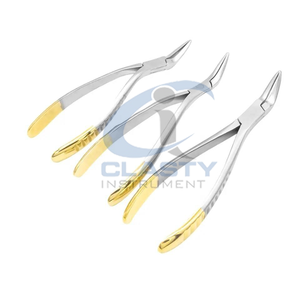 Ensemble de forceps d'extraction dentaire CLASTY en acier inoxydable, poignée moletée manuelle, instruments chirurgicaux de classe I - Product Image 1