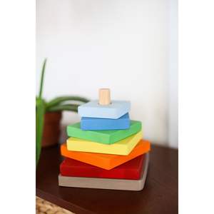 Juego de Anillos Apilables de Madera para Niños en Edad Preescolar, Juguetes Promocionales - Product Image 1