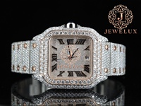 Montre de luxe personnalisée en moissanite sertie de diamants, style hip-hop, avec bracelet en acier inoxydable, pour rappeurs et mode urbaine
