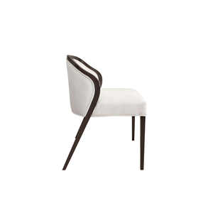 เก้าอี้ทานข้าวไม้เนื้อแข็งทันสมัยหุ้มผ้าพร้อมปลายขาโลหะสีทอง – เฟอร์นิเจอร์หรูสำหรับธุรกิจบริการขายส่ง - Product Image 3