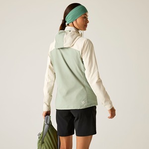 Veste coupe-vent à capuche pour femme, à blocs de couleur, manches longues, fermeture éclair, en polyester, pour l'automne - Product Image 3