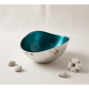 Modern Luxury Aluminum Decorative Bowl With Organic Irregular <b>Edges</b> Two-Toned Matte <b>Black</b> And Gold Hand-Hammered Centerpiece - Product Image 5