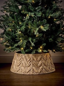 Rustic Water Hyacinth Christmas <b>Tree</b> Collar Handmade Woven Straw <b>Tree</b> Ring Base <b>Stand</b> Eco-Friendly Holiday Home Ornament Gift - Product Image 3
