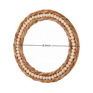 Meilleures ventes, vente en gros au Vietnam, miroir carré tissé moderne écologique en jacinthe d'eau, mélange de perles, design traditionnel - Product Image 3