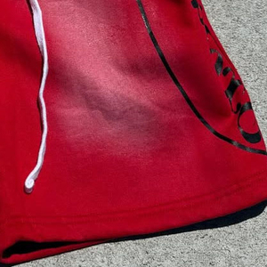 Custom Screen Printing Vintage Wash Ripped Distressed Baggy Double Waist Streetwear <b>Jeans</b> Denim Shorts for <b>Men</b> Cheap price - Product Image 4