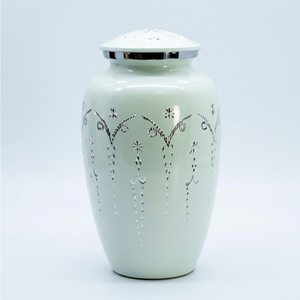 โกศบรรจุอัฐิสำหรับผู้ใหญ่ ทำจากอะลูมิเนียมคุณภาพสูง งานฝีมือเคลือบลายหินอ่อนสีเทาเข้ม พร้อมฝาปิดสลักลาย สำหรับงานศพและงานรำลึก - Product Image 4