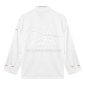 เสื้อเชฟสำหรับงานบริการอาหาร ดีไซน์แขนยาว คอตั้ง ติดกระดุมด้านหน้า ผ้าโพลีเอสเตอร์ 100% สวมใส่สบาย เหมาะสำหรับงานครัวมืออาชีพ - Product Image 3