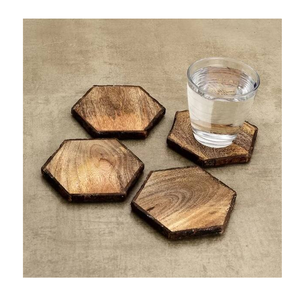 Posavasos de madera de nuevo diseño, forma redonda, posavasos de madera natural hecho a mano al precio más bajo - Product Image 4