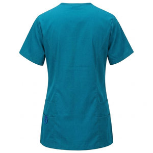 Women's V-Neck Scrub <b>Top</b> <b>Maroon</b> Cotton Polyester Woven Hospital Uniforms Needle Detection - Product Image 6