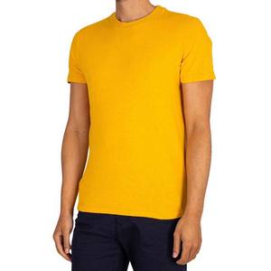 Nouveau design, vente en gros, t-shirt homme 100% coton, 2026, t-shirt basique uni à col rond pour homme, couleur jaune, pas cher, personnalisable - Product Image 3