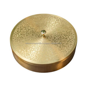 Boîte à épices en laiton très populaire avec couvercle gravé de motifs floraux et 7 contenants, rangement moderne et écologique pour épices et herbes, logo personnalisé - Product Image 5