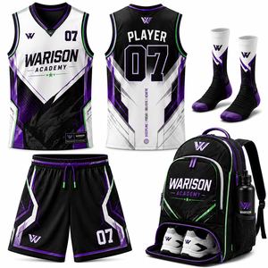Customized Basketball Jersey Set Professional Team Wear Polyester Sublimation Basketball Complete Accessories Kit - Product Image 6