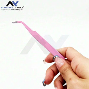 2 Pinzas de Acero Inoxidable Color Oro Rosa para Pestañas, Instrumentos de Precisión para Aplicación de Cejas y Pestañas, Alta Calidad - Product Image 5