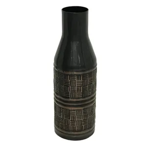 Handmade Bronze Tabletop <b>Vase</b> Rustic Design Woven Pattern Decorative Flower <b>Vase</b> for Modern Home Decoration - Product Image 1