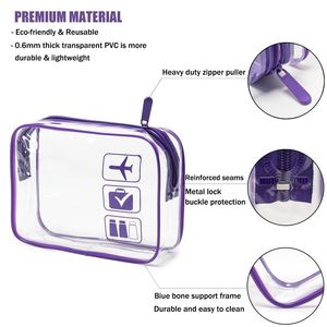 MODENGKONGJIAN Trousse de toilette de voyage approuvée par la TSA, taille quart, sacs de toilette transparents pour femmes et hommes, ensemble de 3 pièces - Product Image 3
