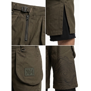 Shorts de randonnée en toile cirée robuste, personnalisés, de marque OEM, style utilitaire urbain, cargo, streetwear, taille oversize - Product Image 4